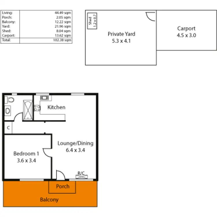 Floorplan of Homely unit listing, 7/14 Kyle Street, Glenside SA 5065