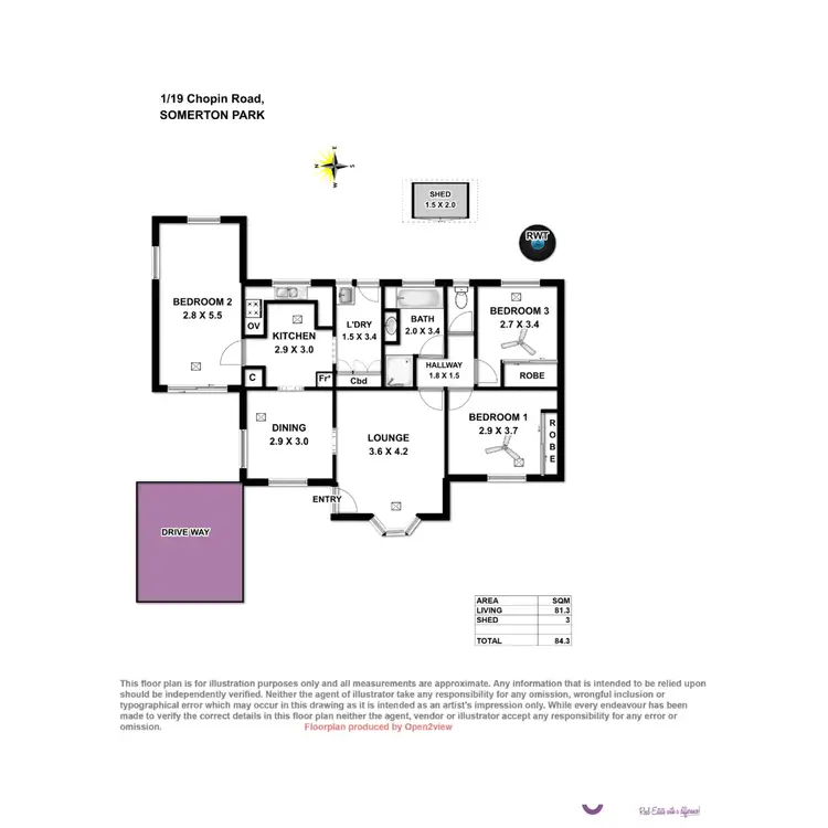 Floorplan of Homely house listing, 1/19 Chopin Road, Somerton Park SA 5044