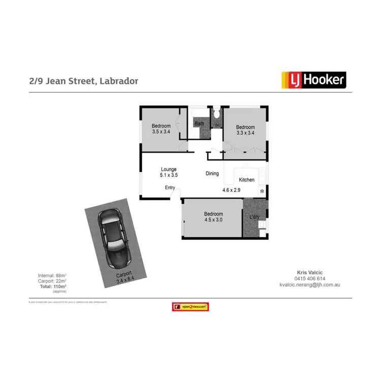 Floorplan of Homely unit listing, 2/9 Jean Street, Labrador QLD 4215