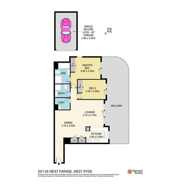 Floorplan of Homely apartment listing, 20/1-55 West Parade, West Ryde NSW 2114