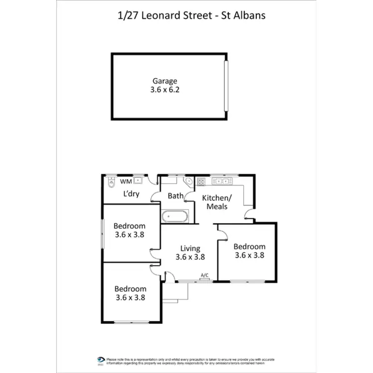 Floorplan of Homely house listing, 1 & 2/27 Leonard Avenue, St Albans VIC 3021