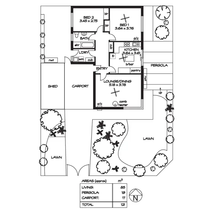 Floorplan of Homely unit listing, 1/37 Garfield Avenue, Kurralta Park SA 5037