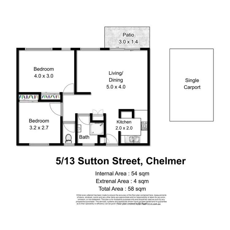 Floorplan of Homely unit listing, 5/13 Sutton Street, Chelmer QLD 4068
