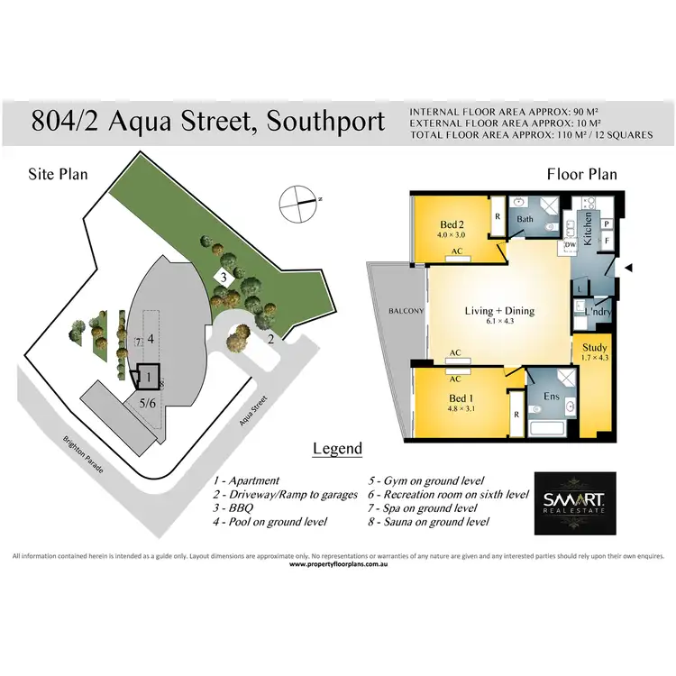 Floorplan of Homely apartment listing, 804/2 Aqua Street, Southport QLD 4215