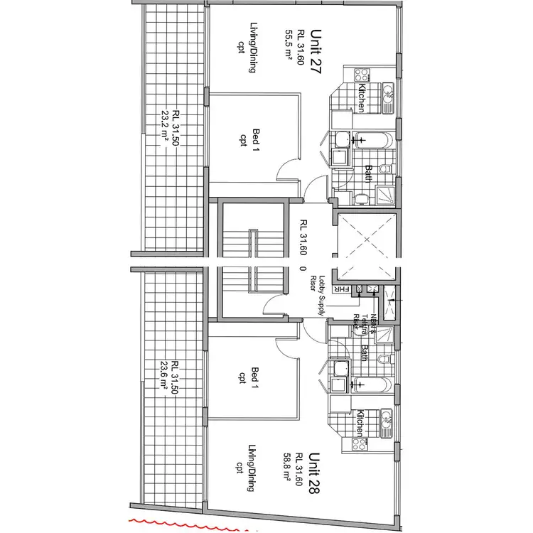 Floorplan of Homely apartment listing, 27&28/6 Sorrell, Parramatta NSW 2150