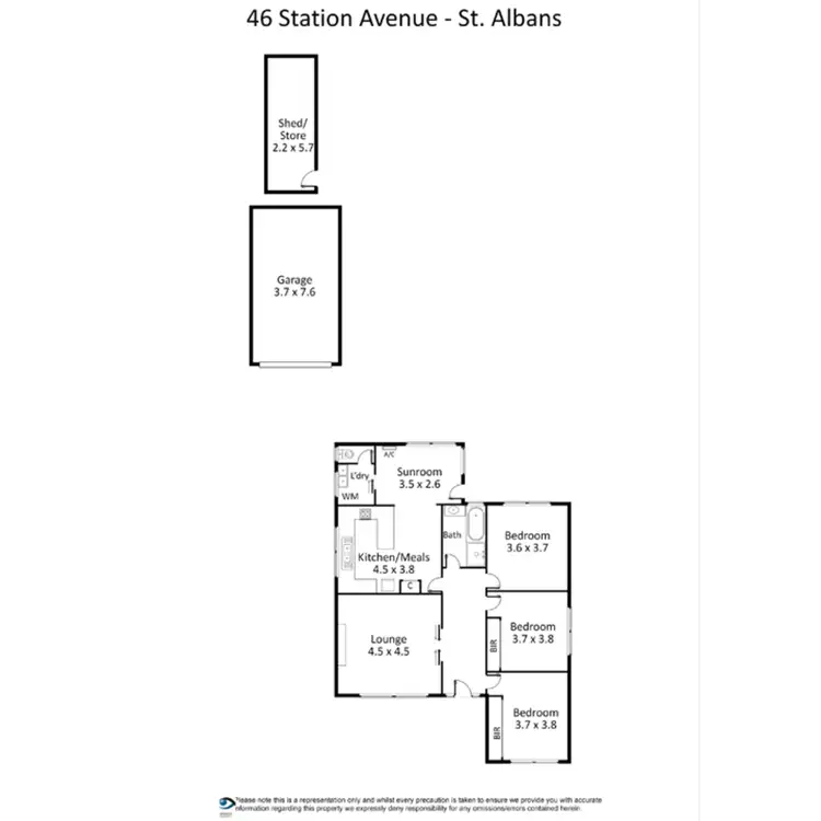 Floorplan of Homely house listing, 46 Station Avenue, St Albans VIC 3021
