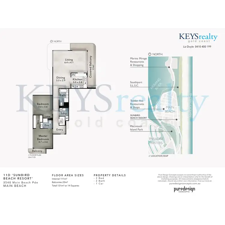 Floorplan of Homely apartment listing, 11D/3540 Main Beach Parade, Main Beach QLD 4217