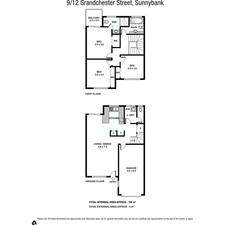 Floorplan of Homely townhouse listing, 9/12 Grandchester Street, Sunnybank Hills QLD 4109