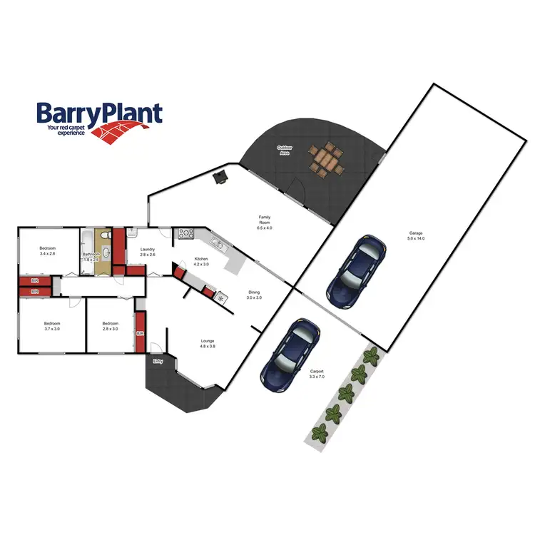 Floorplan of Homely house listing, 7 Saunders Crescent, Traralgon VIC 3844