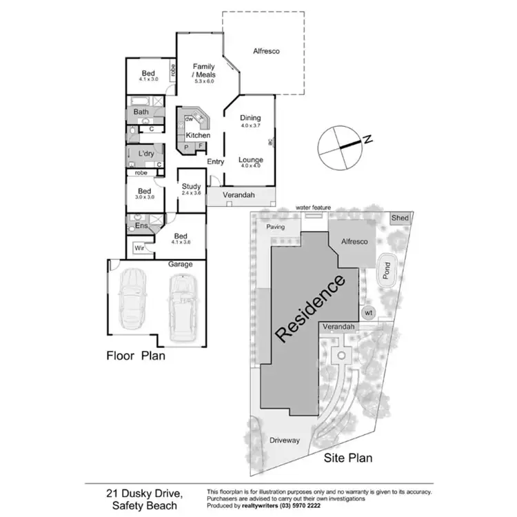 Floorplan of Homely house listing, 21 Dusky Drive, Safety Beach VIC 3936