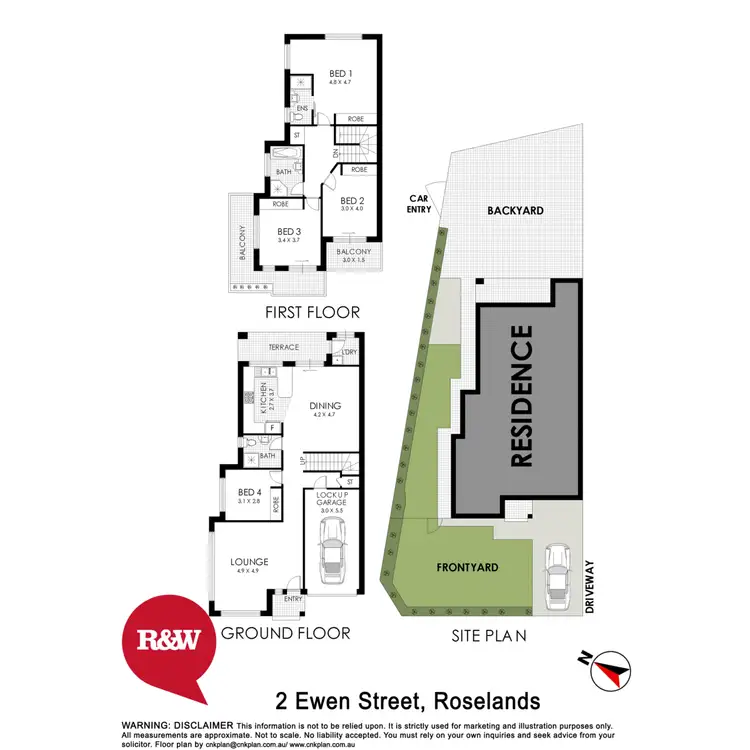 Floorplan of Homely semi-detached listing, 2 Ewen Street, Roselands NSW 2196
