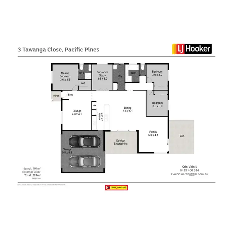 Floorplan of Homely house listing, 3 Tawanga Close, Pacific Pines QLD 4211
