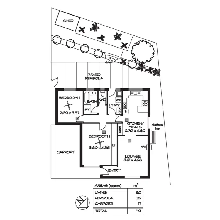 Floorplan of Homely unit listing, 3/11 Winham Avenue, Reynella SA 5161
