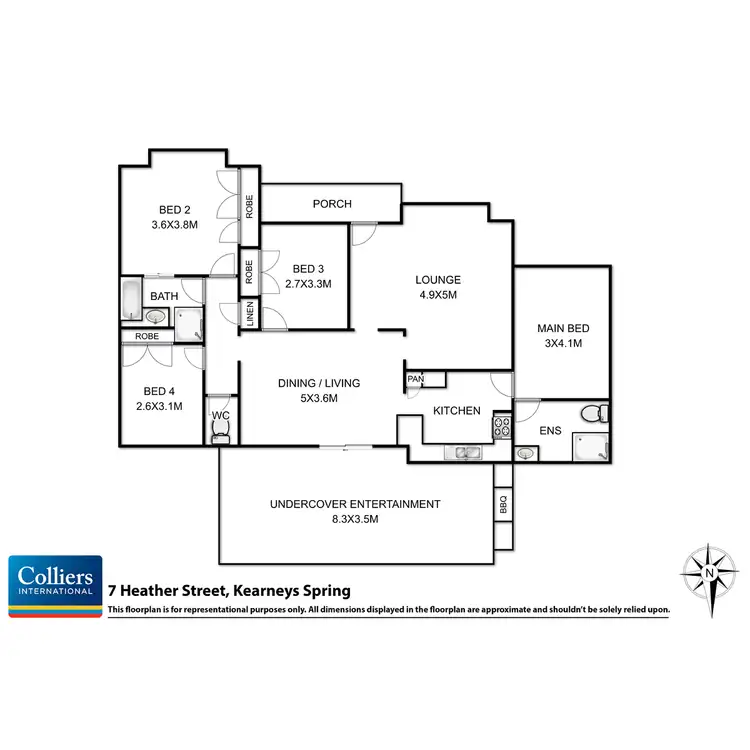 Floorplan of Homely house listing, 7 Heather Street, Kearneys Spring QLD 4350