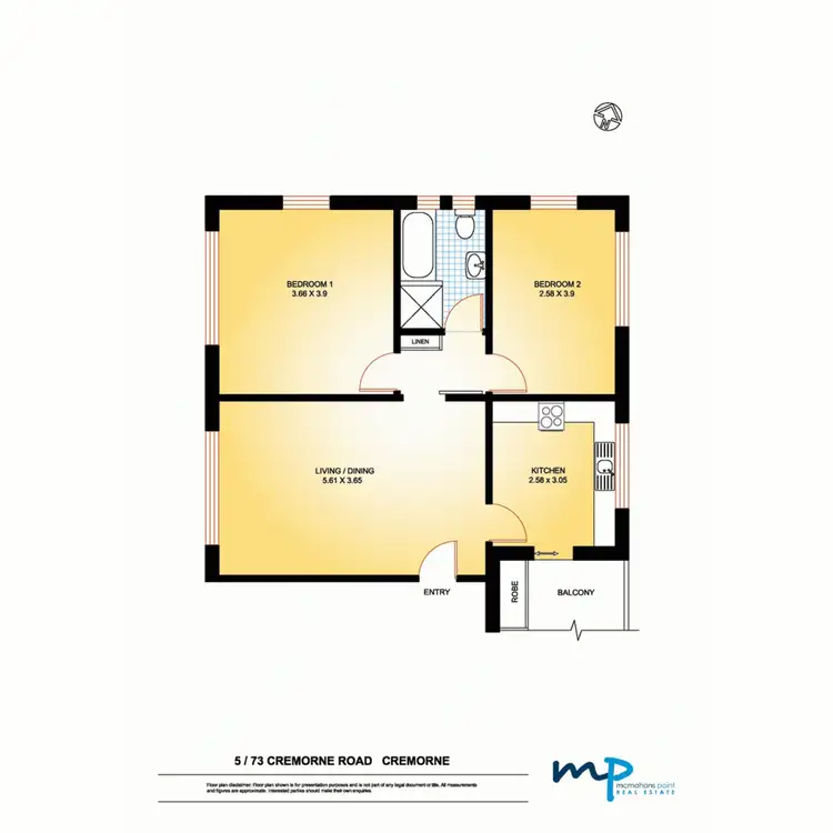 Floorplan of Homely apartment listing, 5/73 Cremorne Road, Cremorne Point NSW 2090