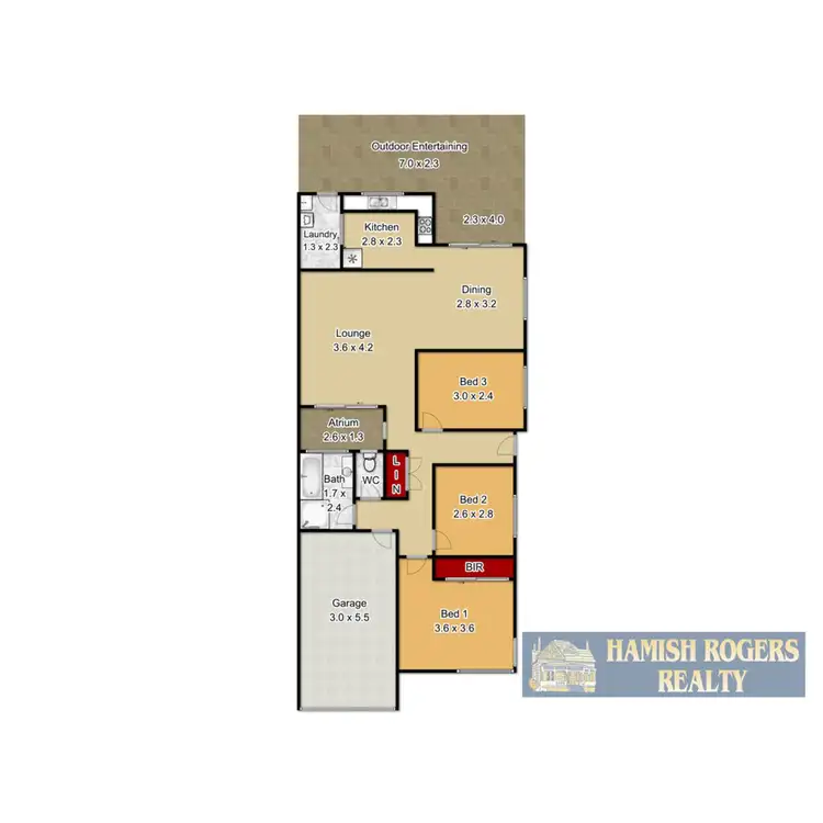 Floorplan of Homely semi-detached listing, 1/16 Juliana Place, Bligh Park NSW 2756