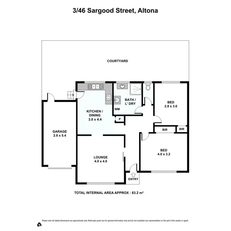 Floorplan of Homely unit listing, 3/46 Sargood Street, Altona VIC 3018