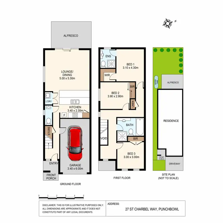 Floorplan of Homely townhouse listing, 27 St Charbel Way, Punchbowl NSW 2196