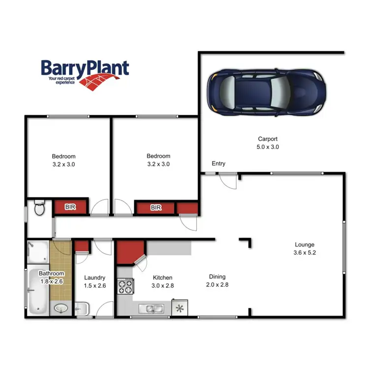 Floorplan of Homely unit listing, 2/3 Parslow Court, Traralgon VIC 3844