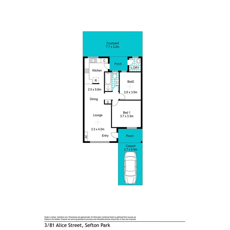 Floorplan of Homely unit listing, 3/81 Alice Street, Sefton Park SA 5083