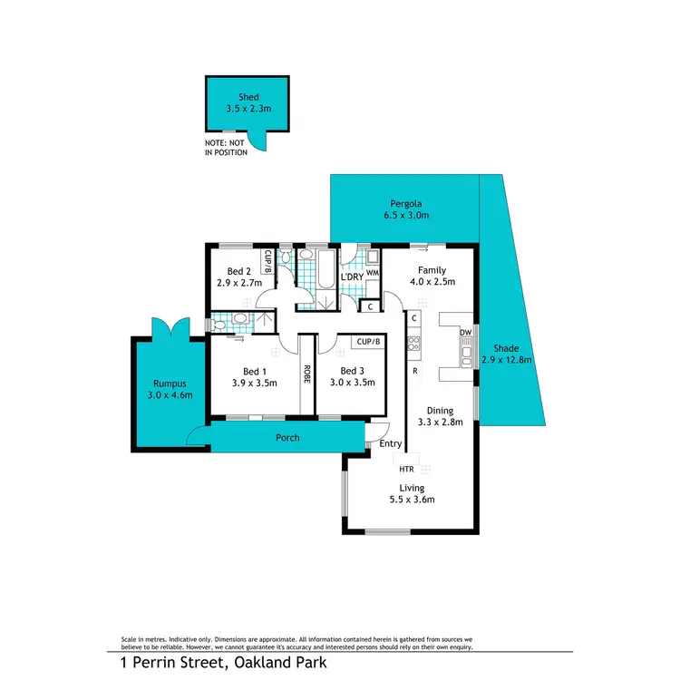 Floorplan of Homely house listing, 1 Perrin Street, Oaklands Park SA 5046