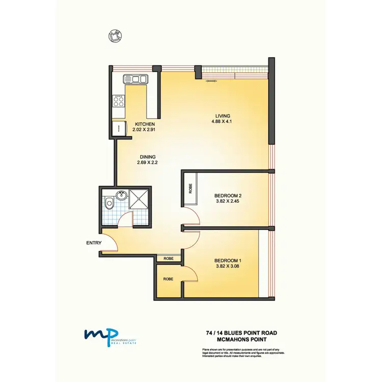 Floorplan of Homely apartment listing, 74/14-28 Blues Point Road, Mcmahons Point NSW 2060