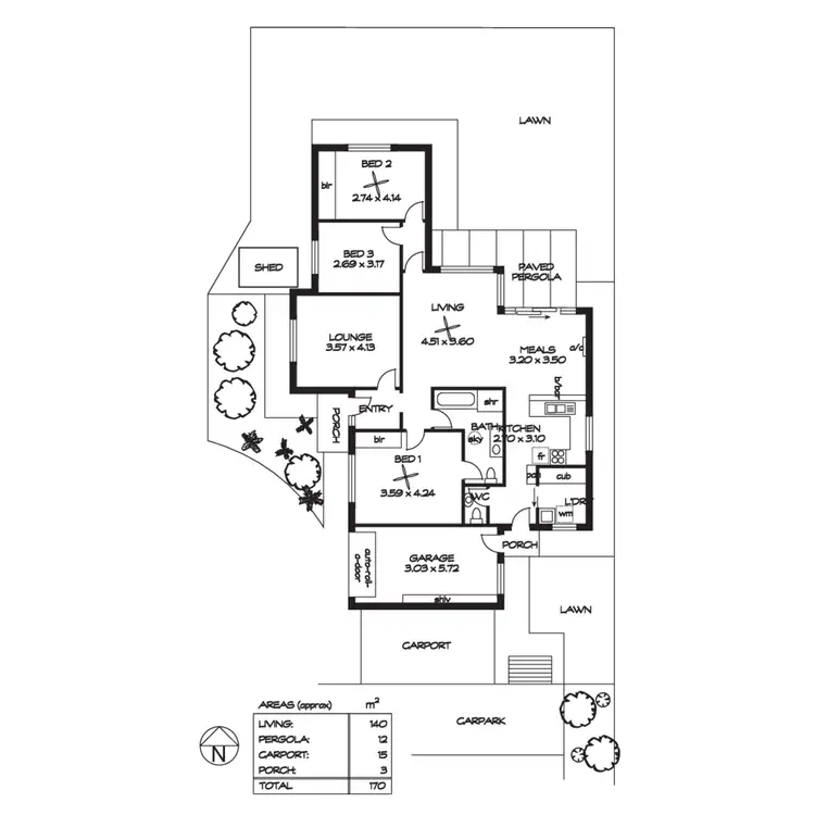 Floorplan of Homely unit listing, 3/576 Portrush Road, Glen Osmond SA 5064