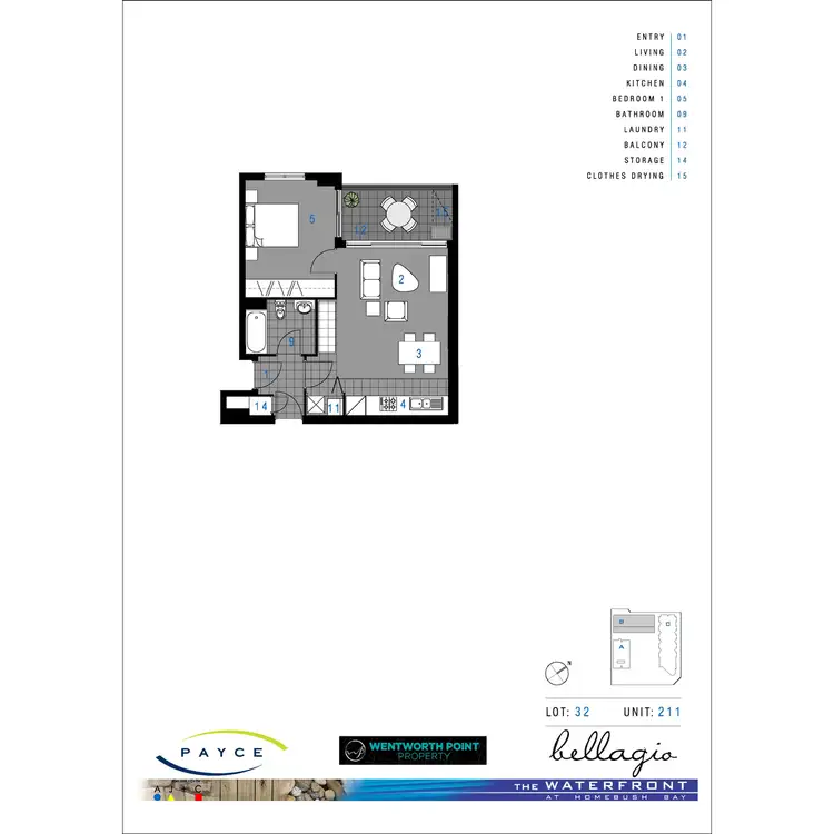 Floorplan of Homely apartment listing, 211/14 Marine Parade, Wentworth Point NSW 2127