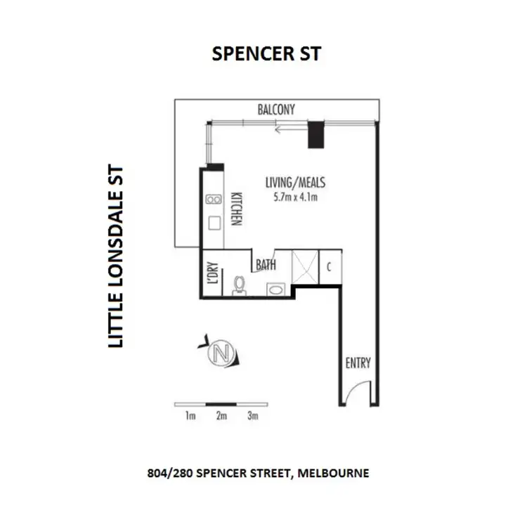 Floorplan of Homely apartment listing, 804/280 Spencer Street, Melbourne VIC 3000