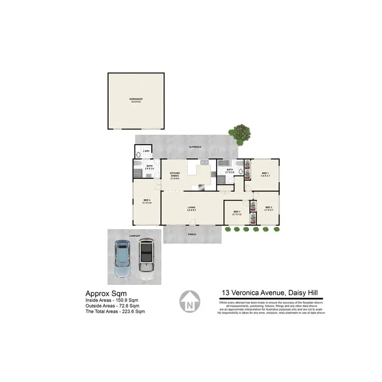 Floorplan of Homely house listing, 13 Veronica Avenue, Daisy Hill QLD 4127