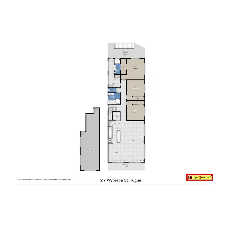 Floorplan of Homely semi-detached listing, 2/7 Wyberba Street, Tugun QLD 4224