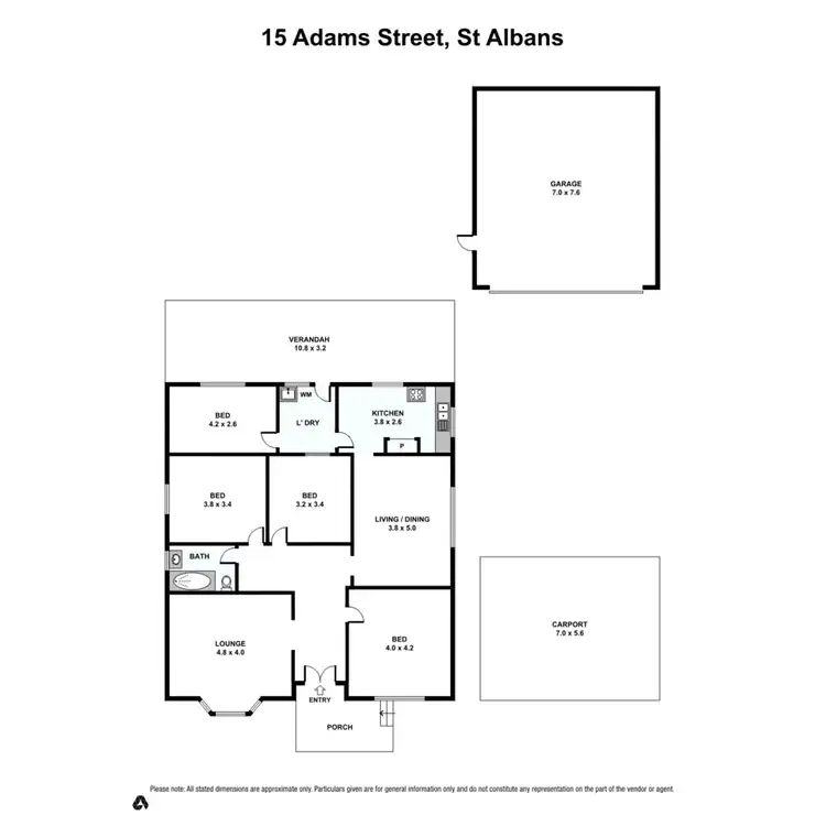 Floorplan of Homely house listing, 15 Adams Street, St Albans VIC 3021