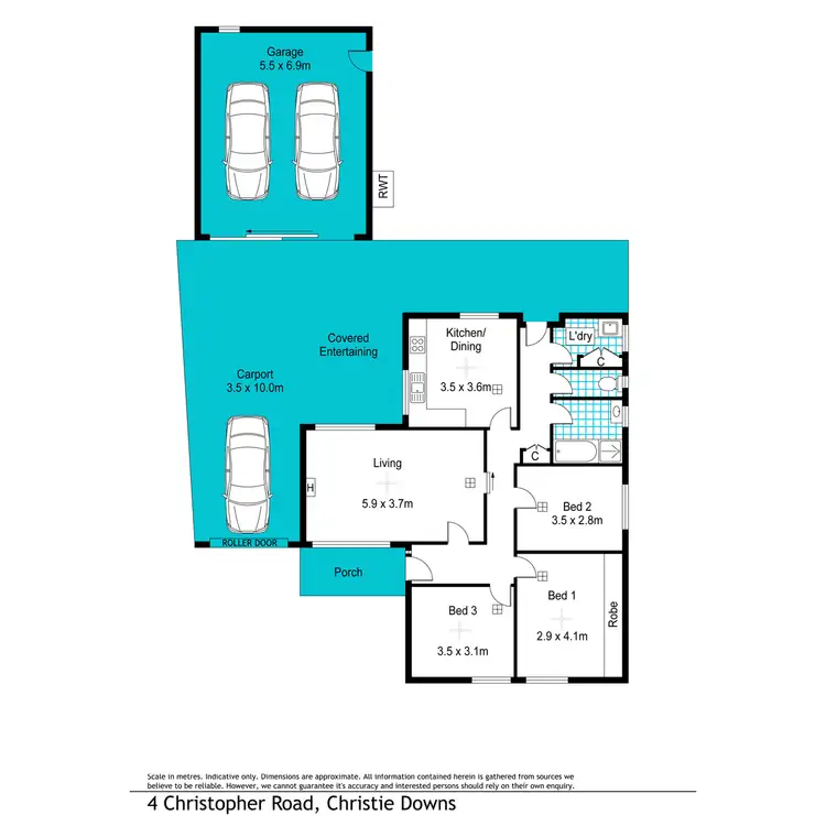 Floorplan of Homely house listing, 4 Christopher Road, Christie Downs SA 5164