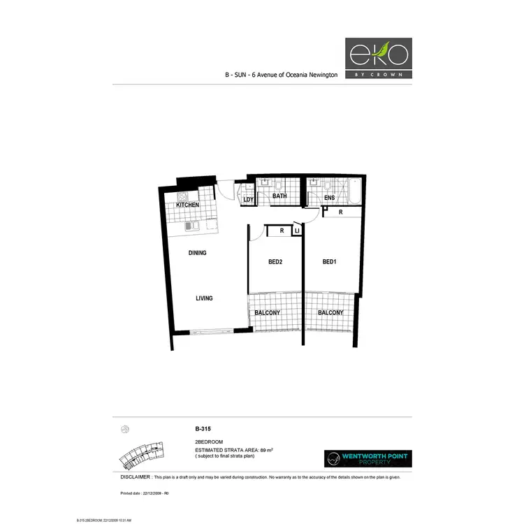 Floorplan of Homely apartment listing, B315/1 Avenue Of Europe, Newington NSW 2127