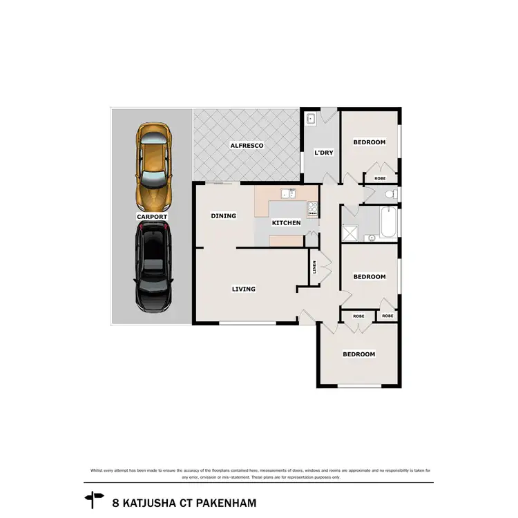 Floorplan of Homely house listing, 8 Katjusha Court, Pakenham VIC 3810