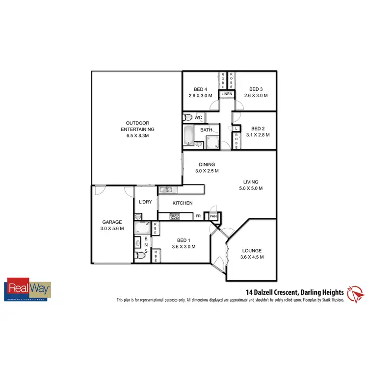 Floorplan of Homely house listing, 14 Dalzell Crescent, Darling Heights QLD 4350
