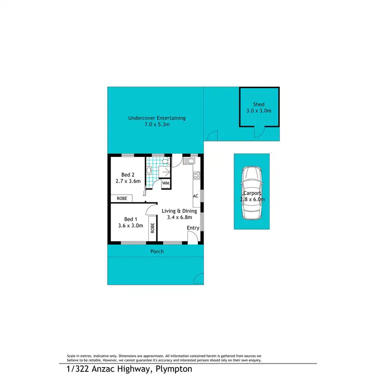 Floorplan of Homely unit listing, 1/322 Anzac Highway, Plympton SA 5038