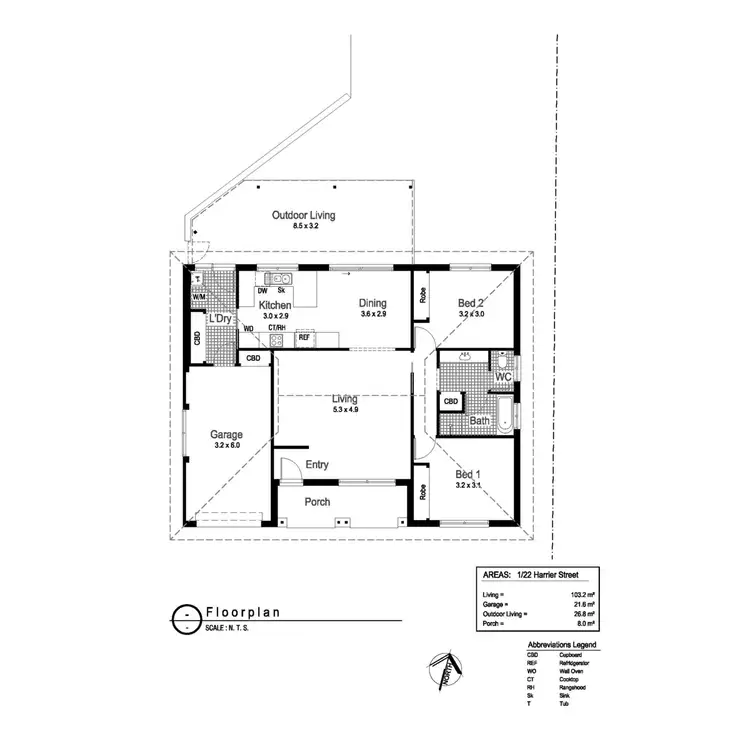 Floorplan of Homely villa listing, 1/22 Harrier Street, Estella NSW 2650