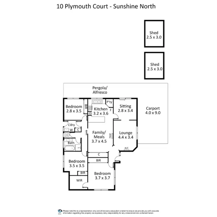 Floorplan of Homely house listing, 10 Plymouth Close, Sunshine North VIC 3020