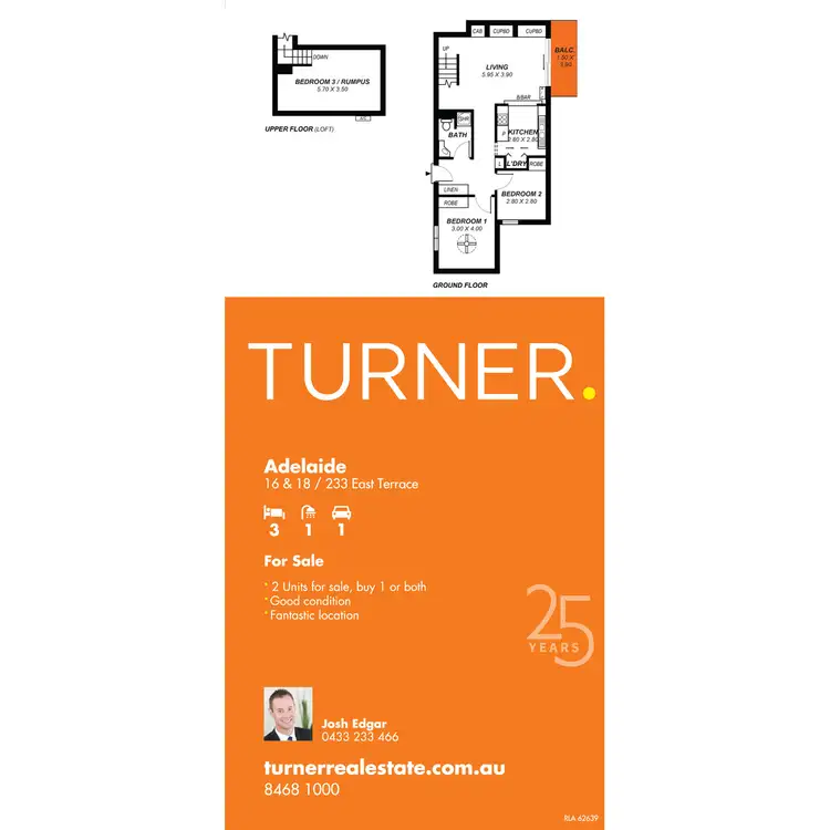 Floorplan of Homely unit listing, 18/233 East Terrace, Adelaide SA 5000