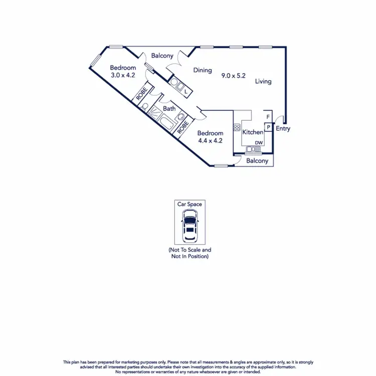 Floorplan of Homely apartment listing, 2/2 Howlett Street, Kensington VIC 3031