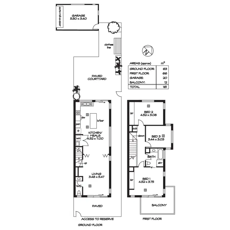 Floorplan of Homely townhouse listing, 1/21 Peppercorn Circuit, Mawson Lakes SA 5095