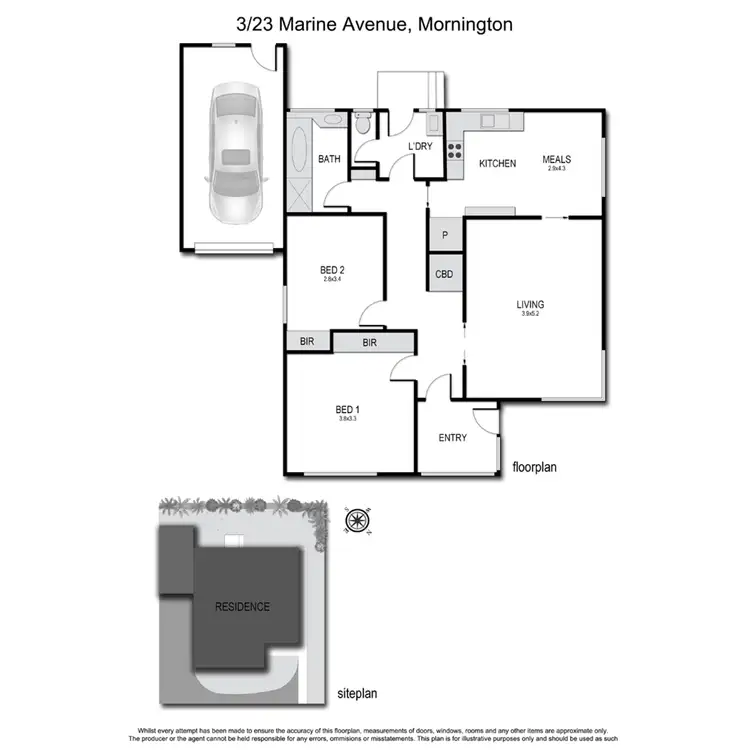 Floorplan of Homely unit listing, 3/23 Marine Avenue, Mornington VIC 3931