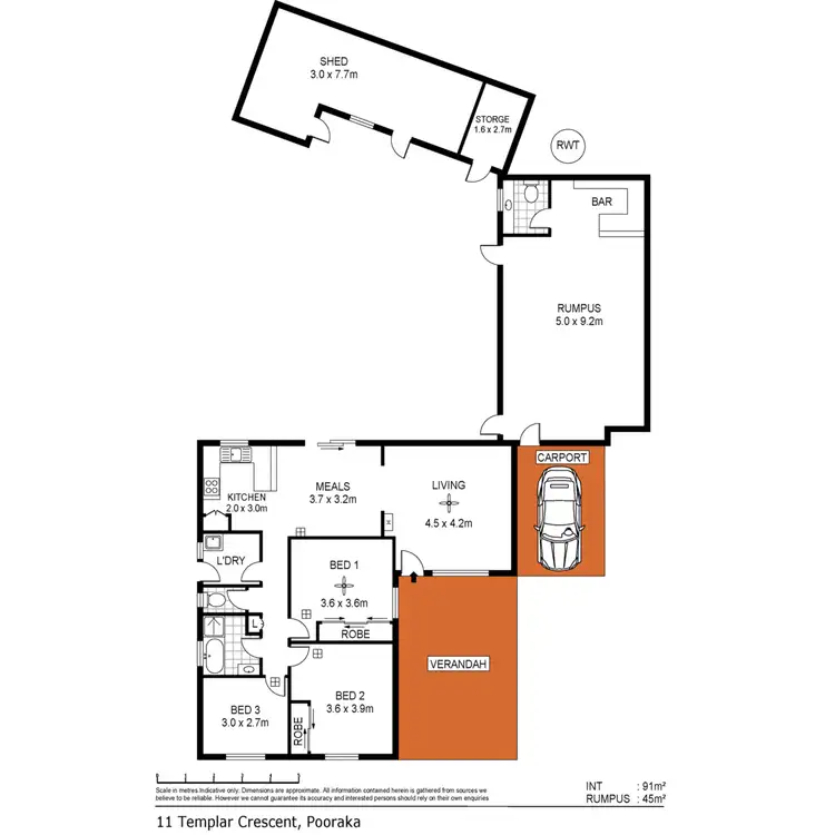 Floorplan of Homely house listing, 11 Templar Crescent, Pooraka SA 5095