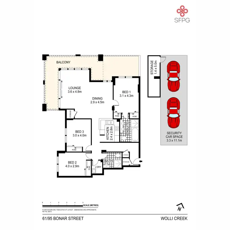 Floorplan of Homely apartment listing, 61/95 Bonar Street, Wolli Creek NSW 2205