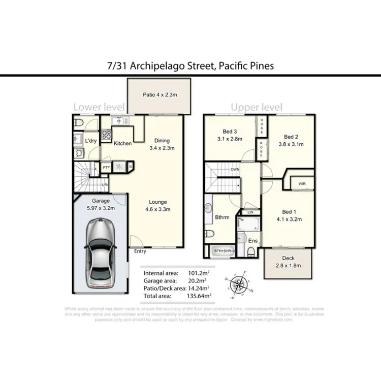 Floorplan of Homely townhouse listing, 7/31 Archipelago Street, Pacific Pines QLD 4211