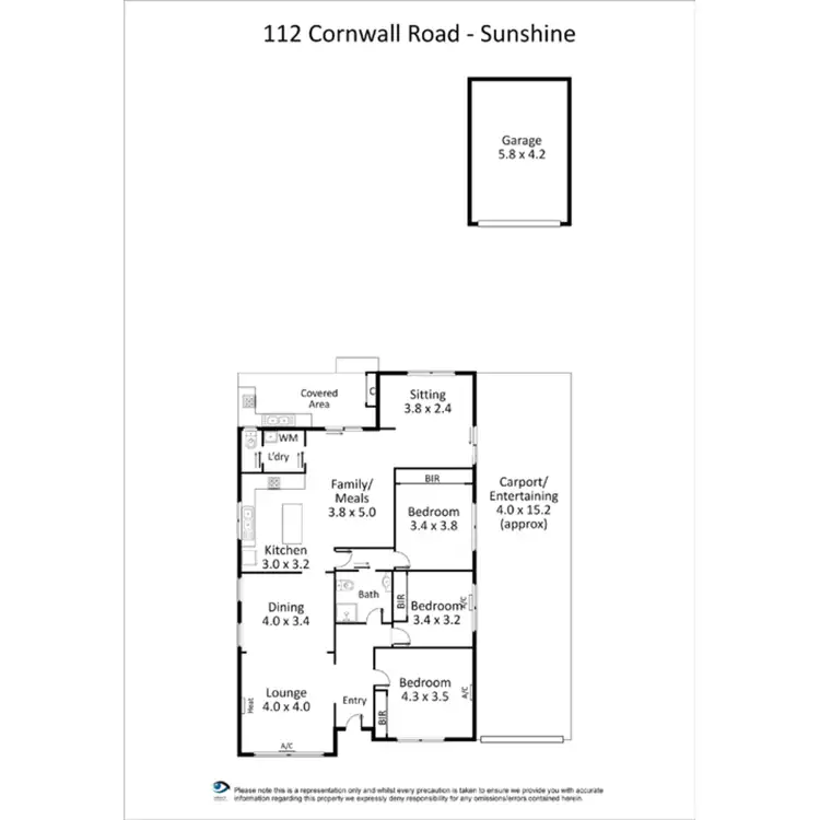 Floorplan of Homely house listing, 112 Cornwall Road, Sunshine VIC 3020