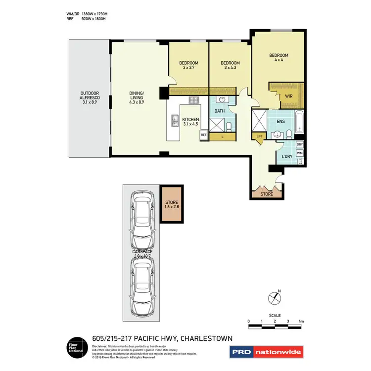 Floorplan of Homely unit listing, 605/215-217 Pacific Highway, Charlestown NSW 2290