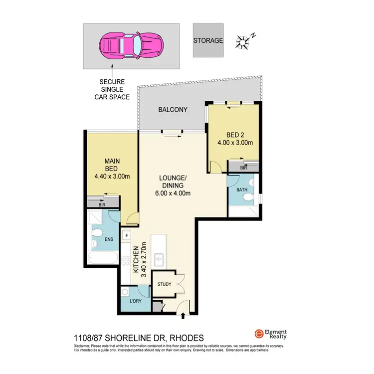 Floorplan of Homely apartment listing, 1108/87 Shoreline Drive, Rhodes NSW 2138