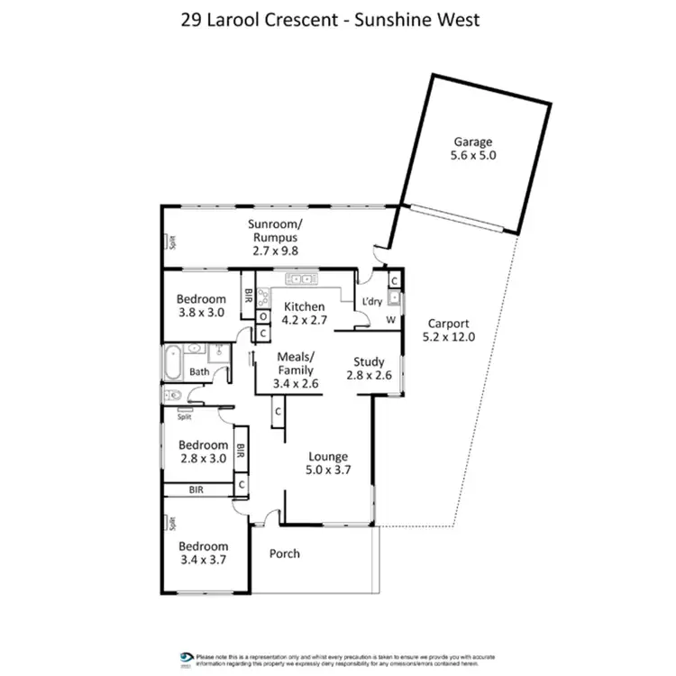 Floorplan of Homely house listing, 29 Larool Crescent, Sunshine West VIC 3020